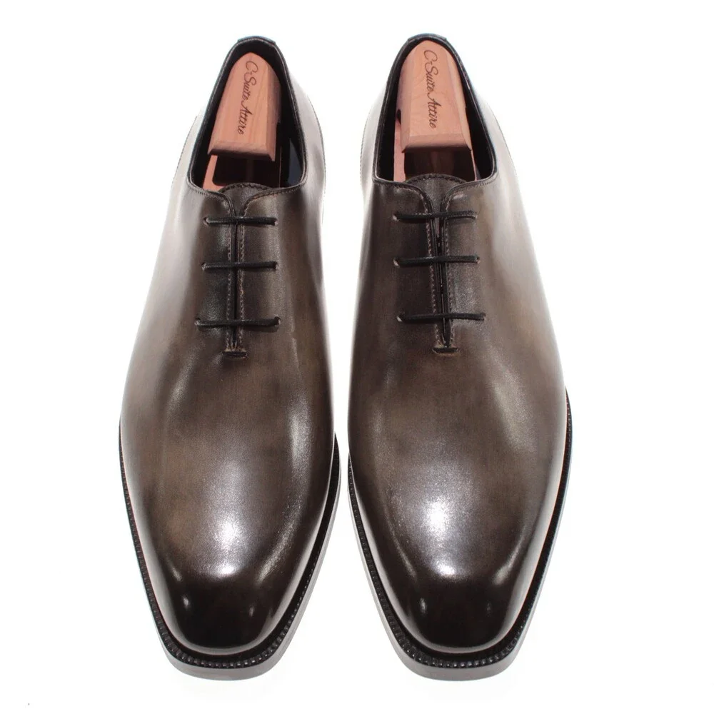 Di Bianco NWB Oxford Dress Shoes Size 44 (US 11) in Green Leather Made in Italy